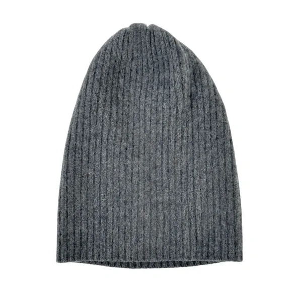 NEW Women’s Portolano cashmere slouch beanie hat grey - Picture 6 of 10